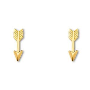14K Gold Arrow Earrings | Minimalist Symbol Jewelry By Tehrani Jewelry